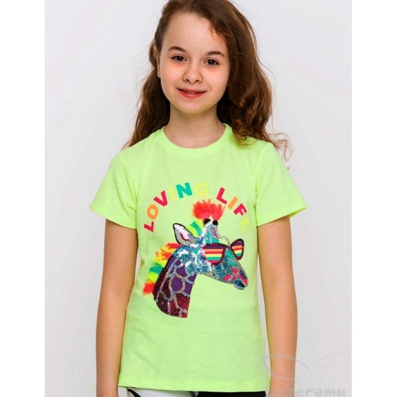  - Kız Çocuk Yeşil Unicorn Tişört 3001-007 1